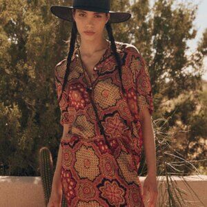 The GREAT. Patchwork Medallion The Richmond Oversized Blouse